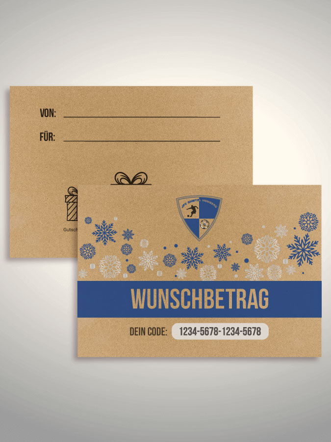 Weihnachtsgutschein per Versand (Kraftpapier)