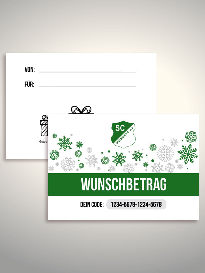 Weihnachtsgutschein per Versand (Weiß)