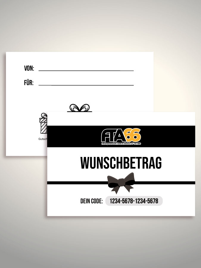Geschenkgutschein per Versand (Weiß)