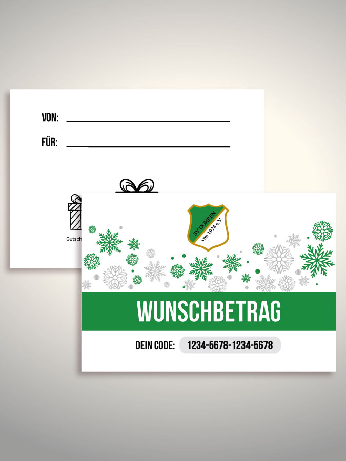 Weihnachtsgutschein per Versand (Weiß)