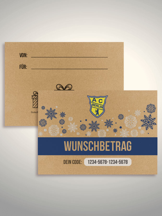 Weihnachtsgutschein per Versand (Kraftpapier)