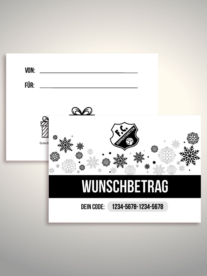 Weihnachtsgutschein per Versand (Weiß)