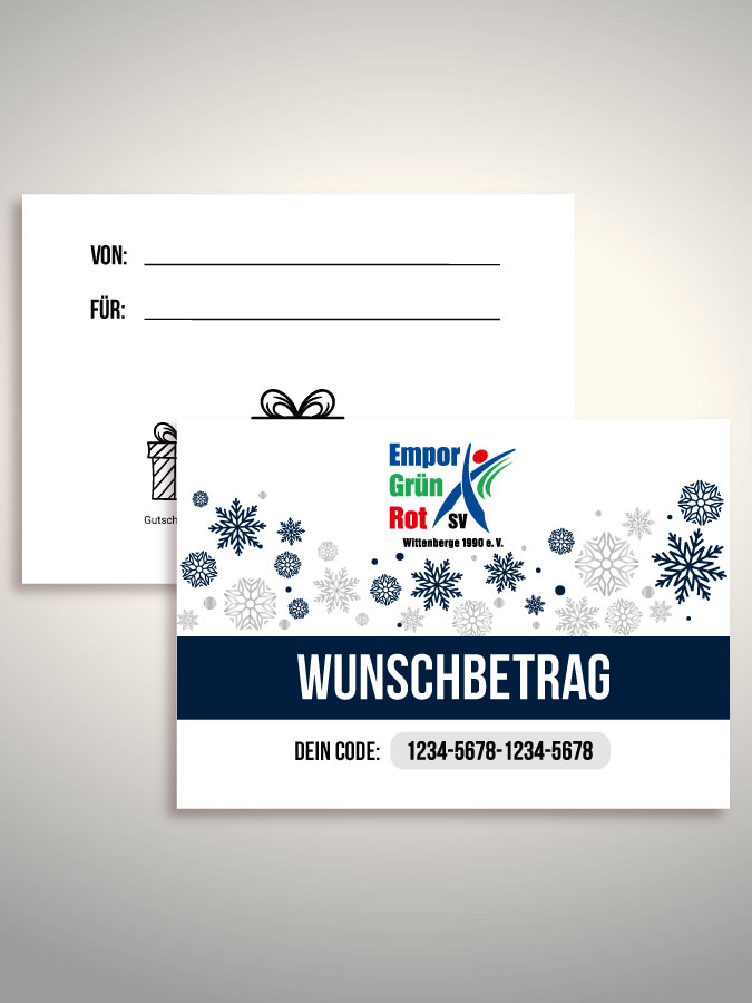 Weihnachtsgutschein per Versand (Weiß)