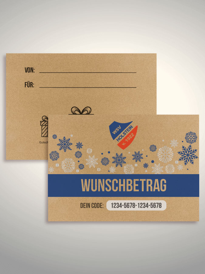 Weihnachtsgutschein per Versand (Kraftpapier)