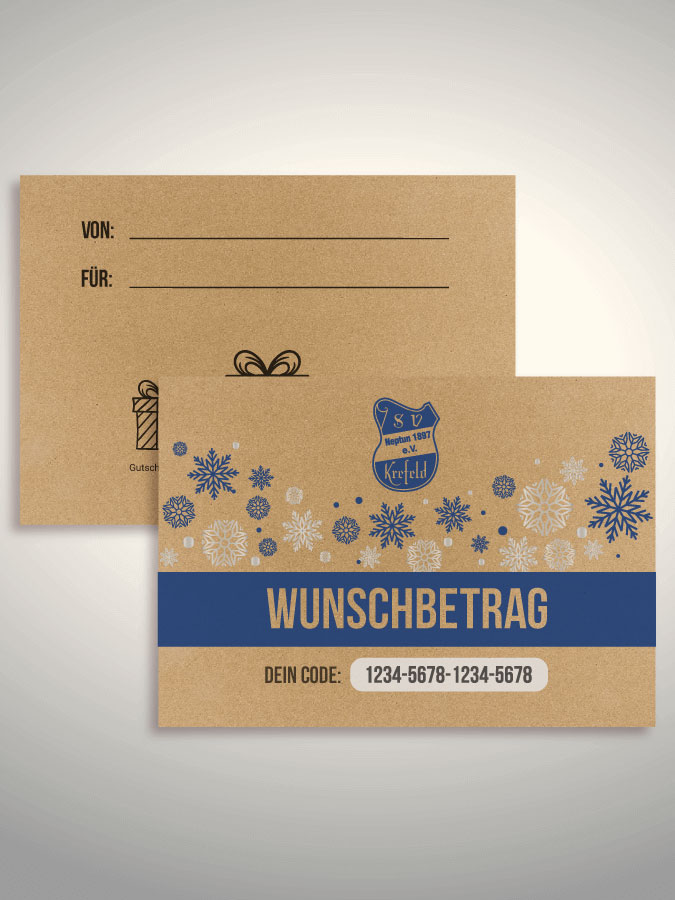 Weihnachtsgutschein per Versand (Kraftpapier)