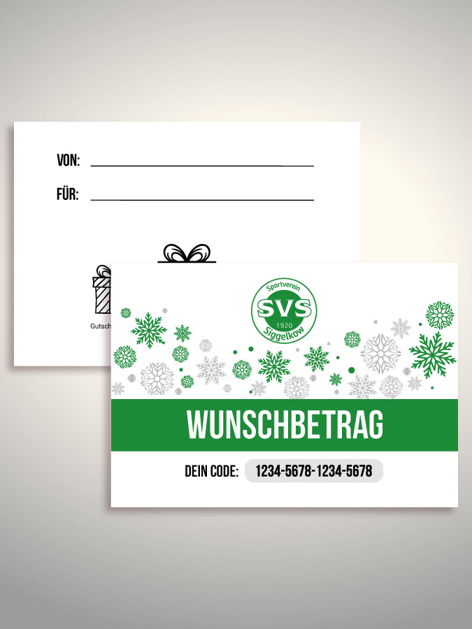 Weihnachtsgutschein per Versand (Weiß)