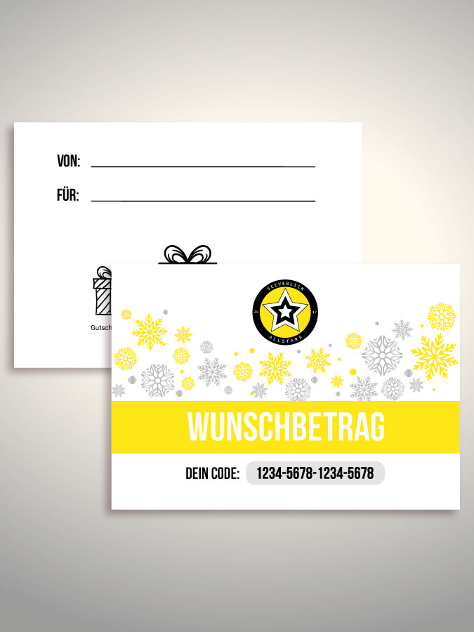 Weihnachtsgutschein per Versand (Weiß)