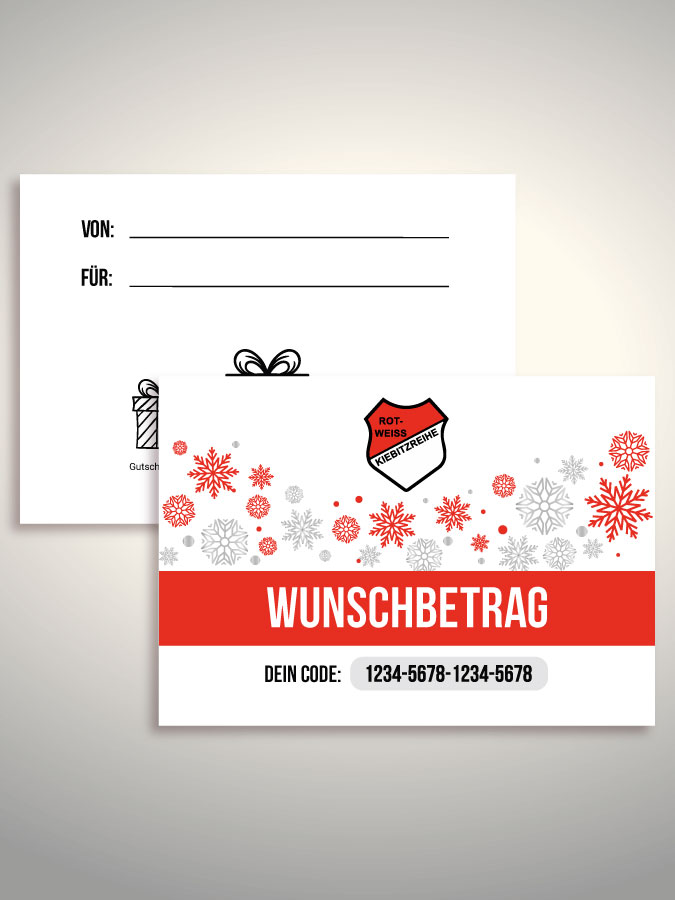 Weihnachtsgutschein per Versand (Weiß)