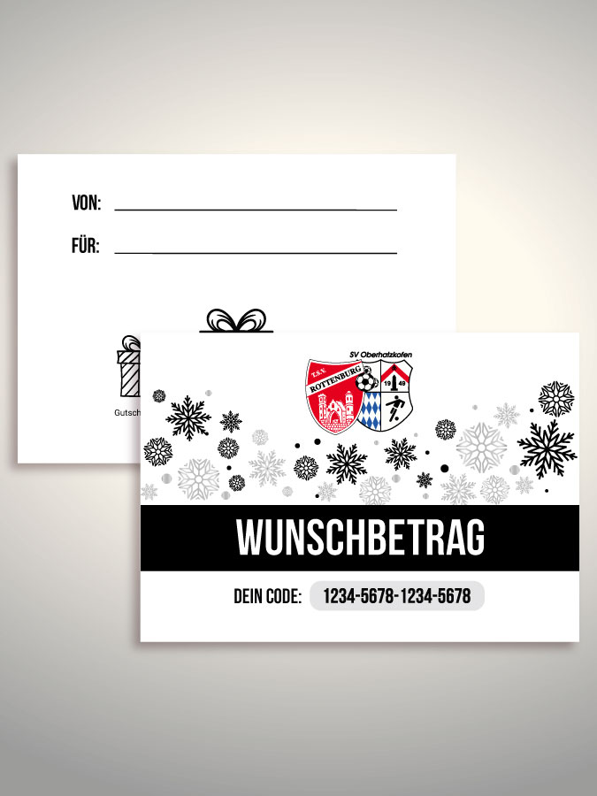Weihnachtsgutschein per Versand (Weiß)