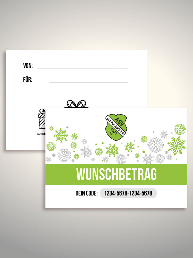 Weihnachtsgutschein per Versand (Weiß)