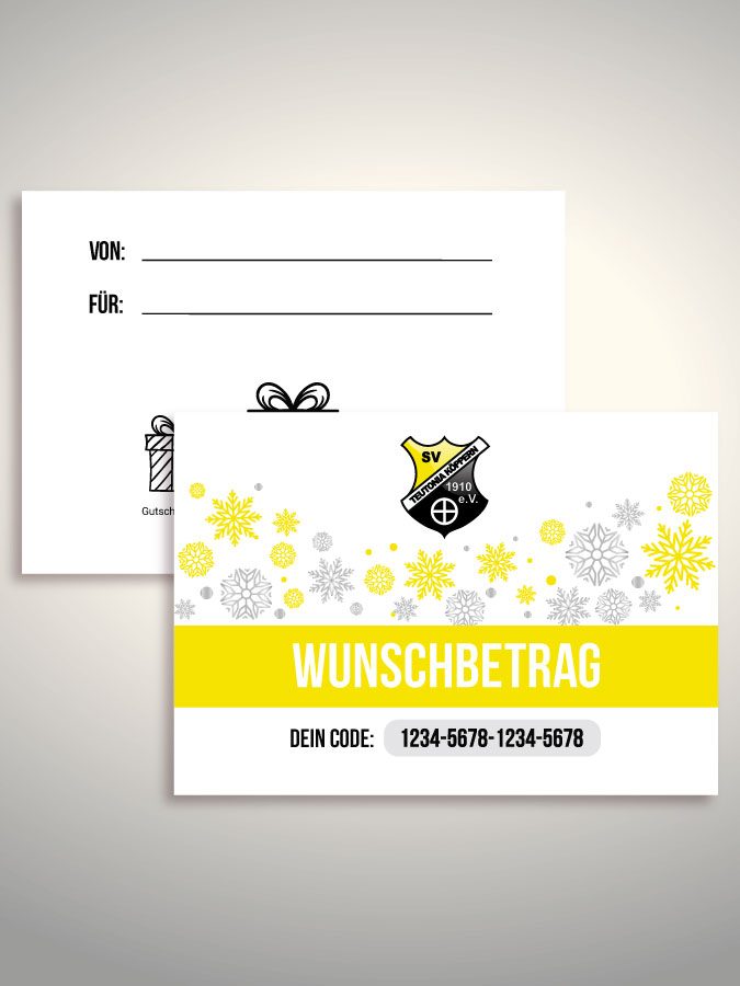 Weihnachtsgutschein per Versand (Weiß)