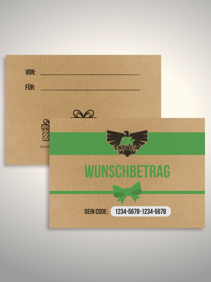 Geschenkgutschein per Versand (Kraftpapier)