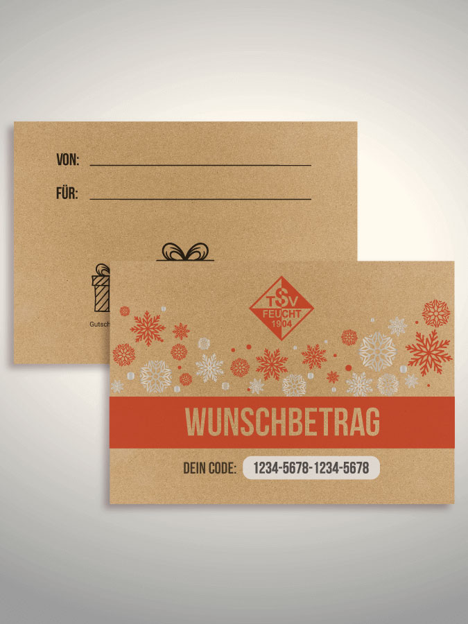 Weihnachtsgutschein per Versand (Kraftpapier)