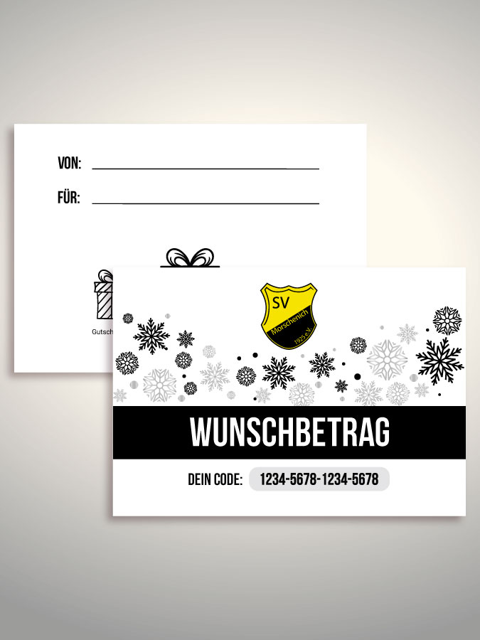 Weihnachtsgutschein per Versand (Weiß)