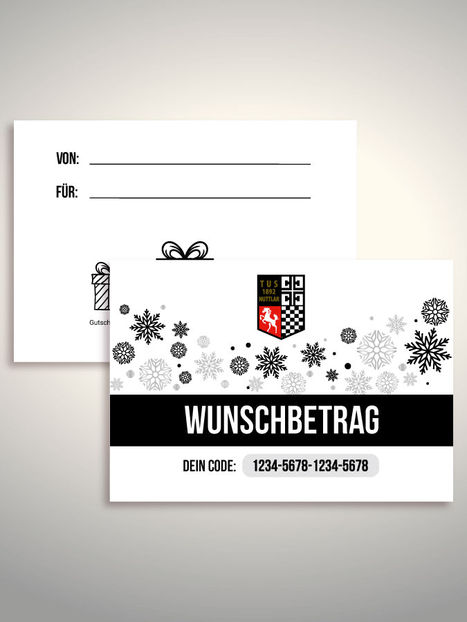 Weihnachtsgutschein per Versand (Weiß)