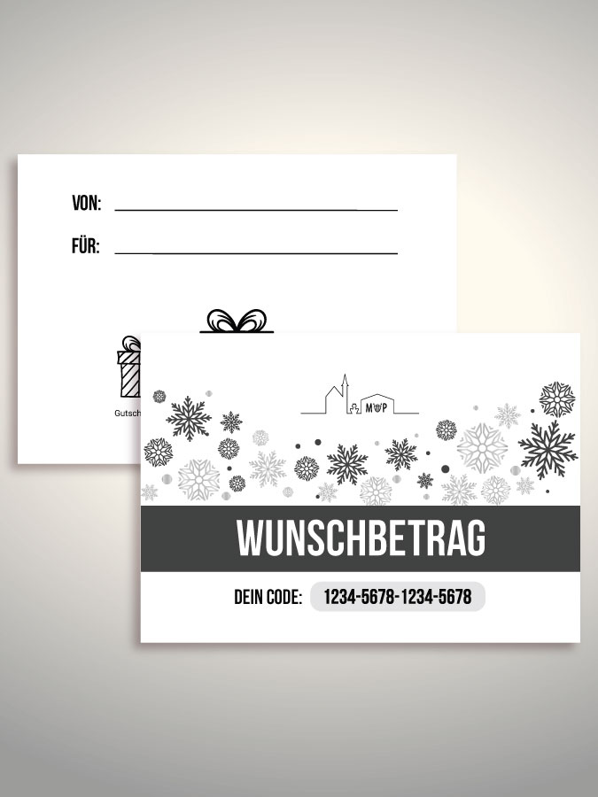 Weihnachtsgutschein per Versand (Weiß)