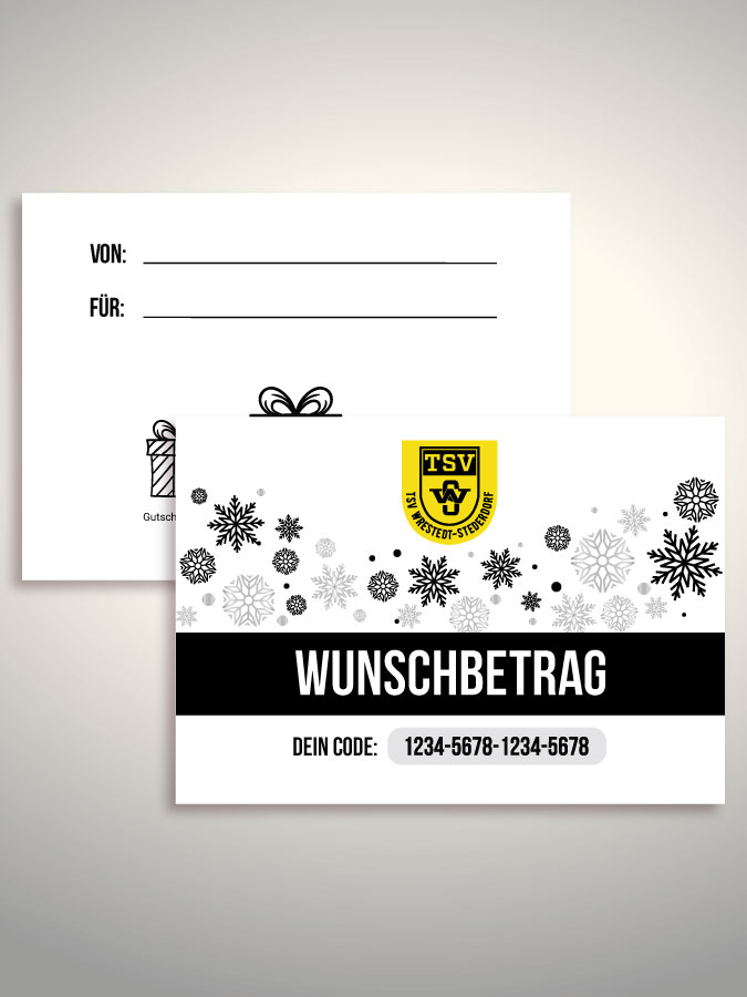 Weihnachtsgutschein per Versand (Weiß)
