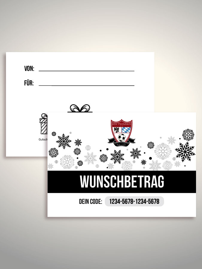 Weihnachtsgutschein per Versand (Weiß)