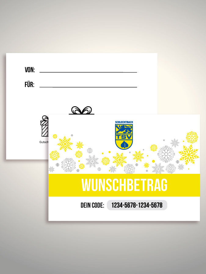 Weihnachtsgutschein per Versand (Weiß)