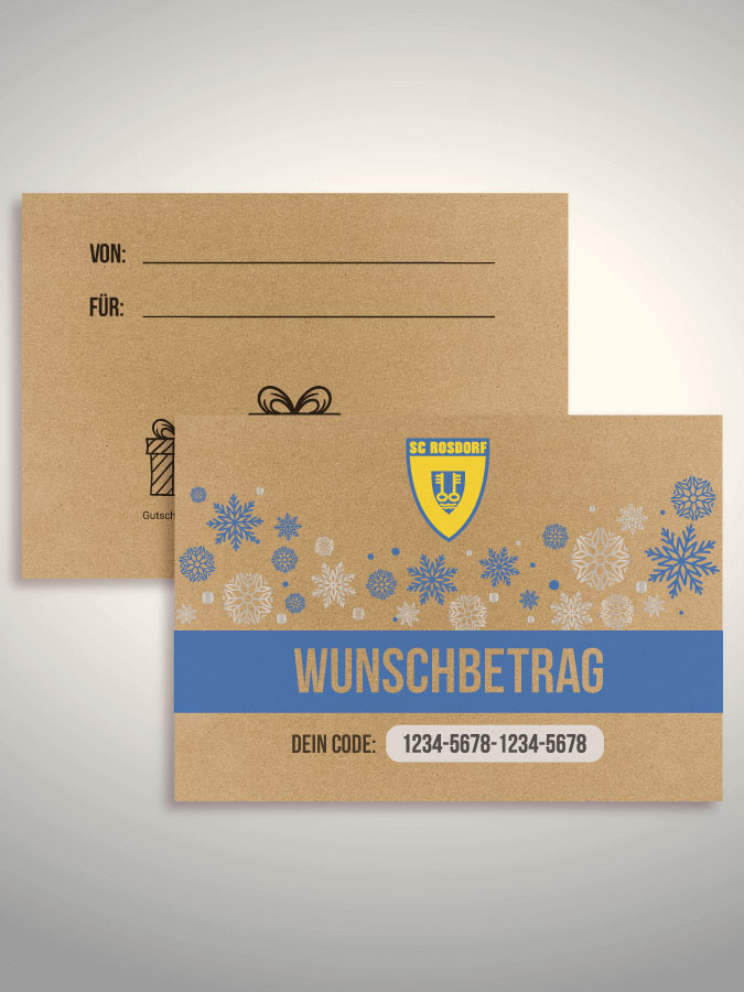 Weihnachtsgutschein per Versand (Kraftpapier)