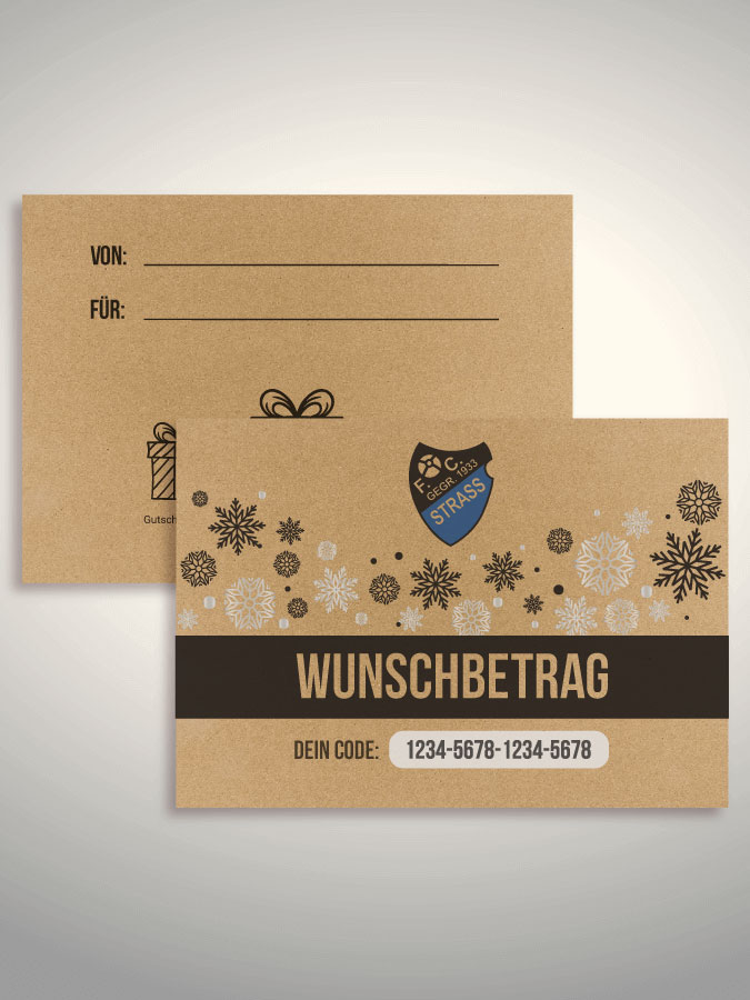 Weihnachtsgutschein per Versand (Kraftpapier)
