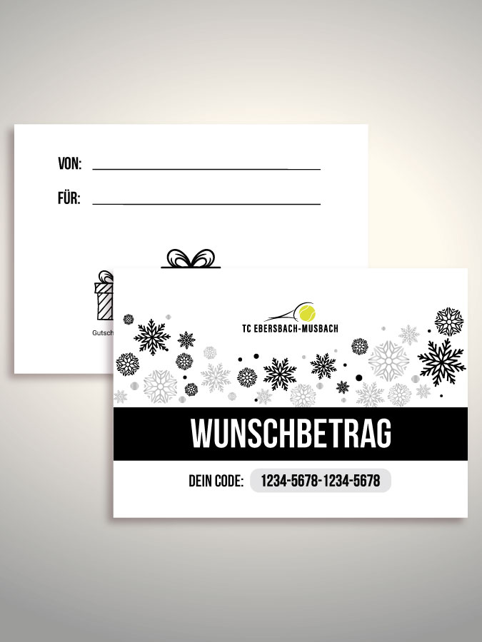 Weihnachtsgutschein per Versand (Weiß)