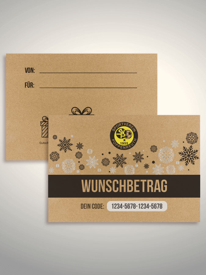 Weihnachtsgutschein per Versand (Kraftpapier)