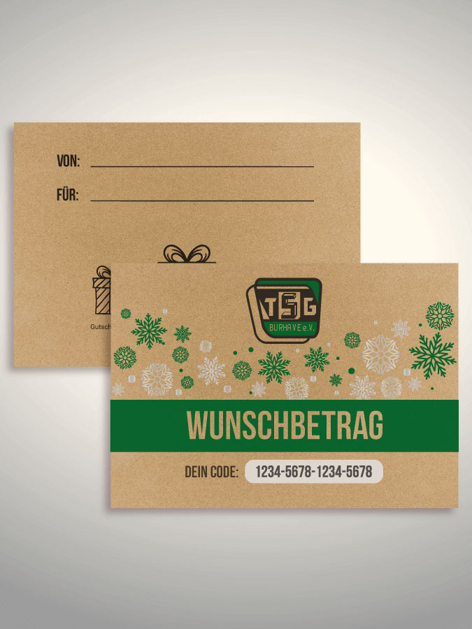 Weihnachtsgutschein per Versand (Kraftpapier)
