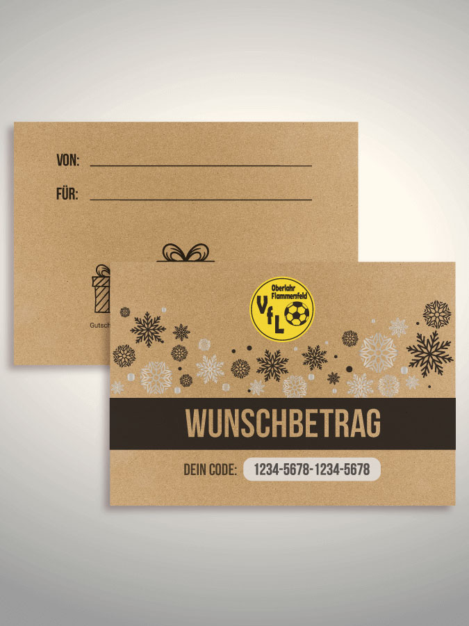 Weihnachtsgutschein per Versand (Kraftpapier)