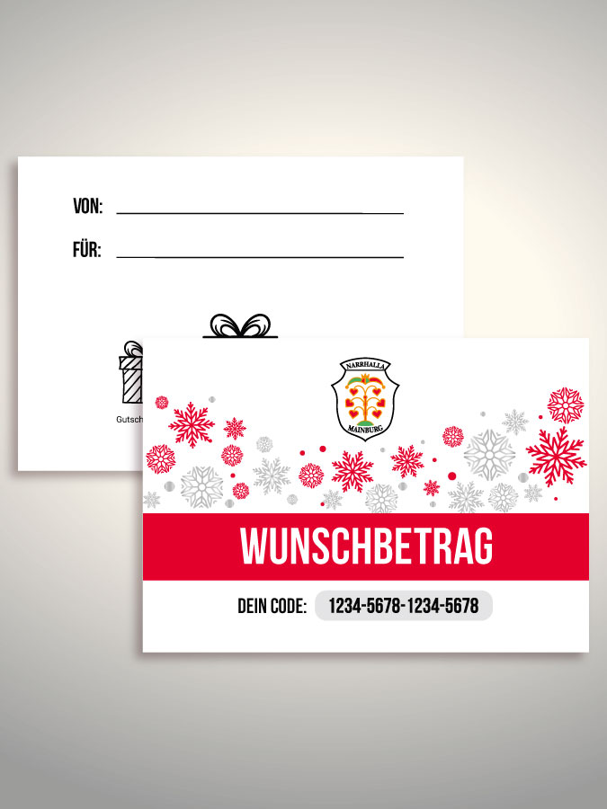 Weihnachtsgutschein per Versand (Weiß)