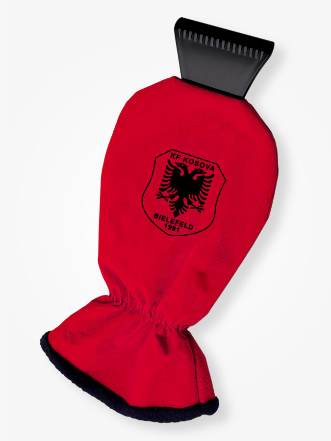 Eiskratzer mit Handschuh