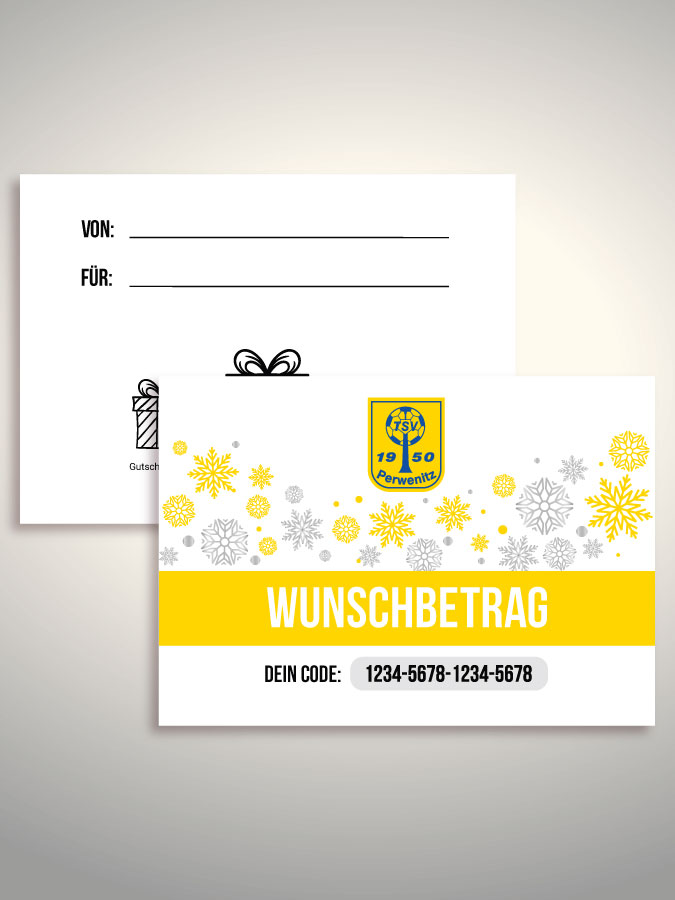 Weihnachtsgutschein per Versand (Weiß)