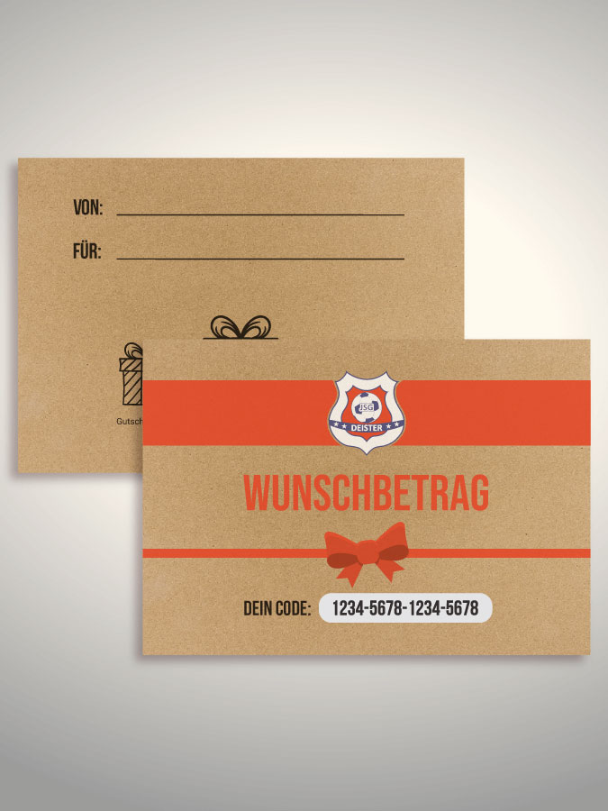 Geschenkgutschein per Versand (Kraftpapier)