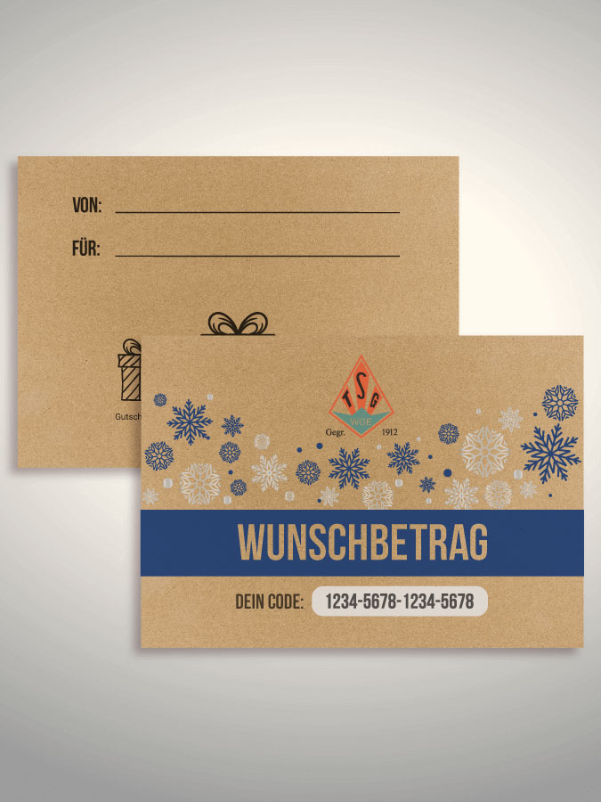 Weihnachtsgutschein per Versand (Kraftpapier)