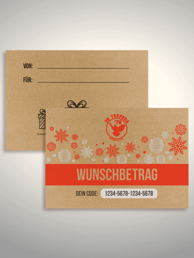 Weihnachtsgutschein per Versand (Kraftpapier)