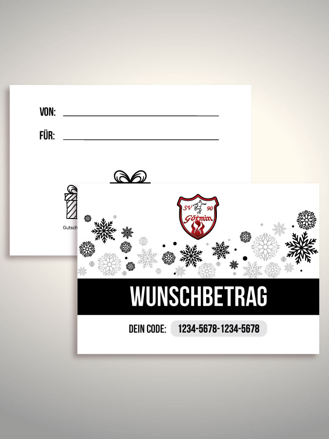 Weihnachtsgutschein per Versand (Weiß)