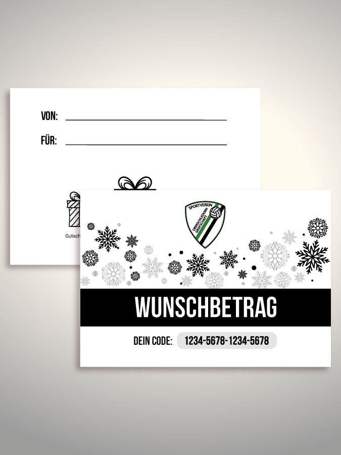 Weihnachtsgutschein per Versand (Weiß)