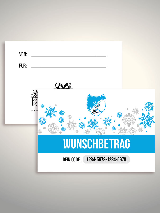 Weihnachtsgutschein per Versand (Weiß)