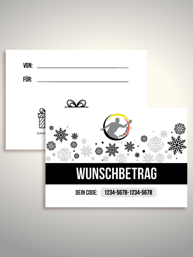 Weihnachtsgutschein per Versand (Weiß)