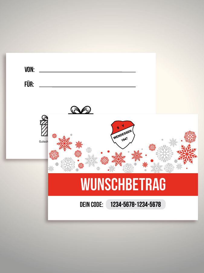 Weihnachtsgutschein per Versand (Weiß)