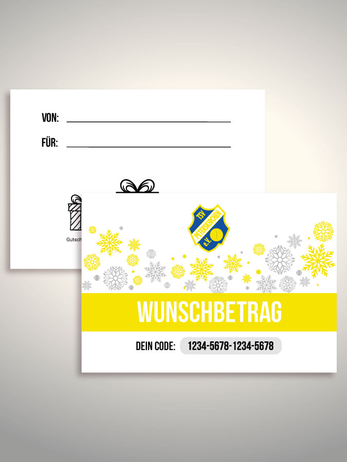 Weihnachtsgutschein per Versand (Weiß)