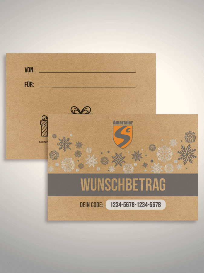 Weihnachtsgutschein per Versand (Kraftpapier)