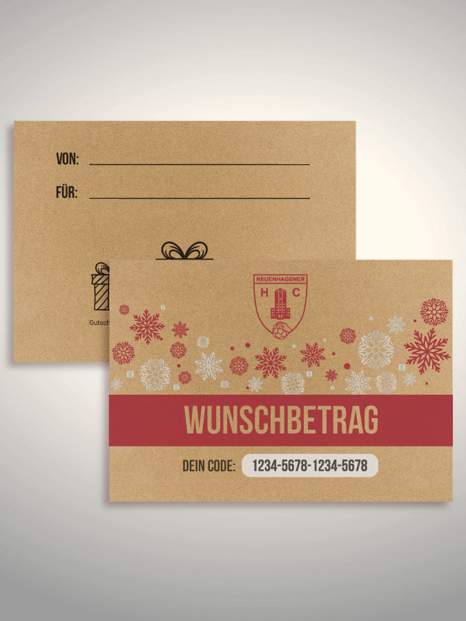 Weihnachtsgutschein per Versand (Kraftpapier)