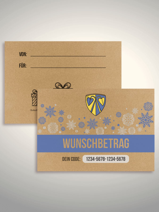 Weihnachtsgutschein per Versand (Kraftpapier)