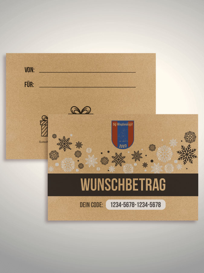 Weihnachtsgutschein per Versand (Kraftpapier)