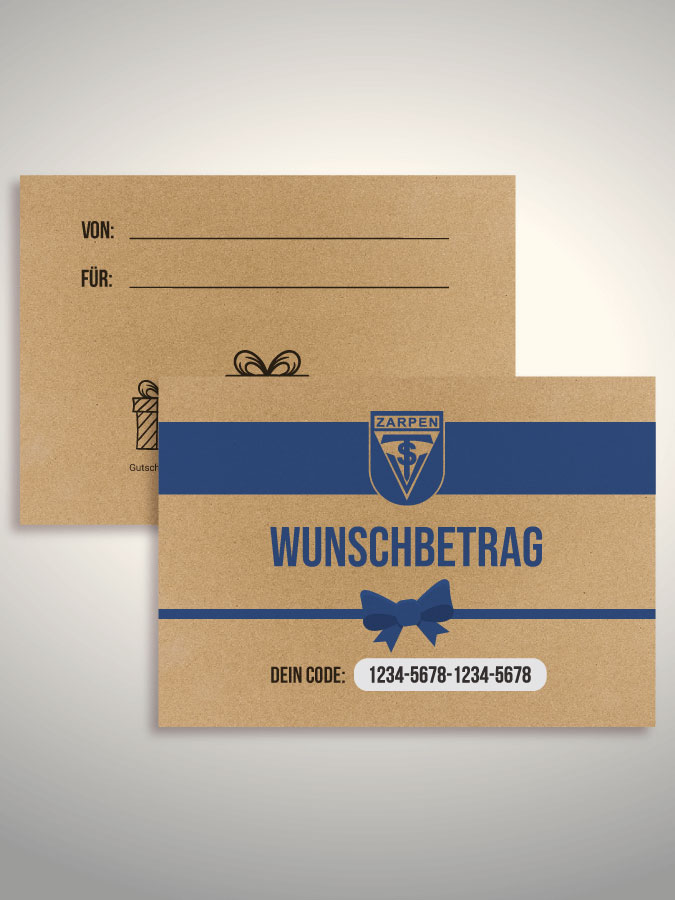 Geschenkgutschein per Versand (Kraftpapier)