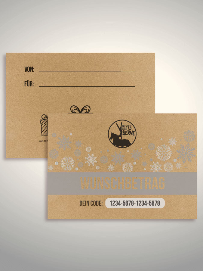 Weihnachtsgutschein per Versand (Kraftpapier)