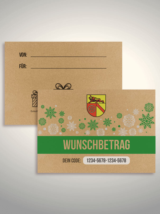 Weihnachtsgutschein per Versand (Kraftpapier)