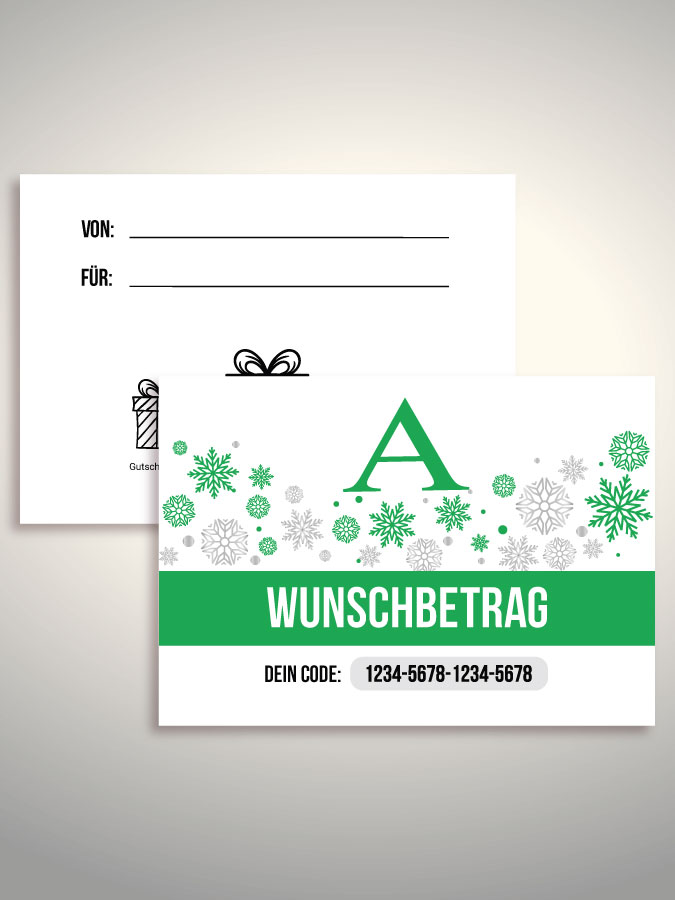 Weihnachtsgutschein per Versand (Weiß)