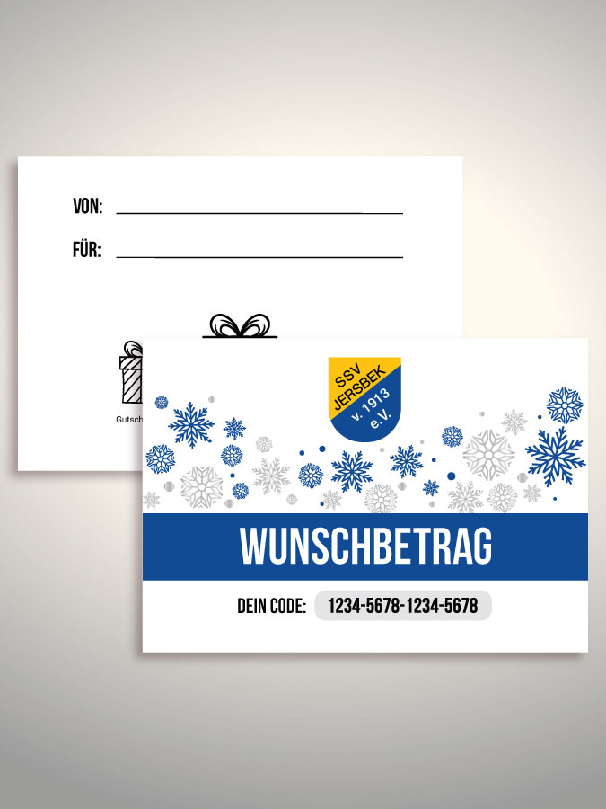 Weihnachtsgutschein per Versand (Weiß)